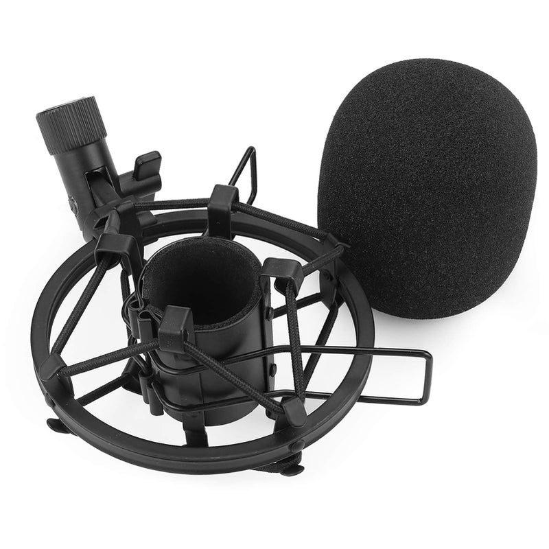 SUNMON SM58 Microphone Shock Mount Holder with Foam Windscreen for Absorbe Vibration and Noise, Pop Filter Suitable for SM58-LC, SM58-CN Dynamic Mic - Image 1